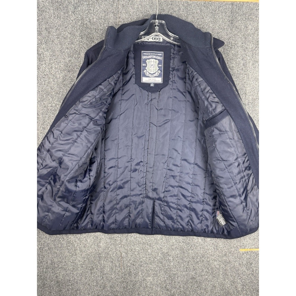 Vintage Phat Farm Double Breasted Pea Coat Wool Blend Full Zip Navy Y2K Vented - Picture 9 of 14